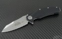 Microtech Knives Mini Matrix S/E Flipper Knife (3in Stonewashed Part Serr ATS-34) 164-11 - Front