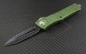 Microtech Knives OD Green Combat Troodon D/E Automatic OTF D/A Knife (3.75in DLC Serr ELMAX) 142-3OD - Front