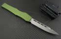 Microtech Knives OD Green Halo V S/E Automatic OTF S/A Knife (4.6in Stonewashed Plain N690) 151-10OD - Back