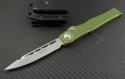 Microtech Knives OD Green Halo V S/E Automatic OTF S/A Knife (4.6in Stonewashed Plain N690) 151-10OD - Front