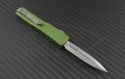 Microtech Knives OD Green UTX-70 D/E Automatic OTF D/A Knife (2.41in Stonewashed Plain ELMAX) 147-10OD - Back