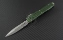 Microtech Knives OD Green Ultratech D/E Automatic OTF D/A Knife (3.44in Bead Blasted Part Serr ELMAX) 122-8OD-TRI - Front