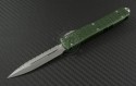 Microtech Knives OD Green Ultratech D/E Automatic OTF D/A Knife (3.44in Bead Blasted Serr ELMAX) 122-9OD-TRI - Front