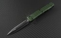 Microtech Knives OD Green Ultratech D/E Automatic OTF D/A Knife (3.44in Black Serr ELMAX) 122-3OD-TRI - Front