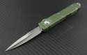 Microtech Knives OD Green Ultratech D/E Automatic OTF D/A Knife (3.44in Satin Plain ELMAX) 120-4OD - Front