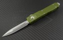 Microtech Knives OD Green Ultratech D/E Automatic OTF D/A Knife (3.44in Stonewashed Plain ELMAX) 122-10OD - Front