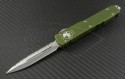 Microtech Knives OD Green Ultratech D/E Automatic OTF D/A Knife (3.44in Stonewashed Serr ELMAX) 122-12OD - Front