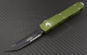 Microtech Knives OD Green Ultratech T/E Automatic OTF D/A Knife (3.44in DLC Part Serr ELMAX) 123-2OD - Front