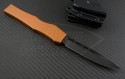Microtech Knives Orange Halo V S/E Automatic OTF S/A Knife (4.6in DLC Plain ELMAX) 151-1OR - Back