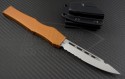 Microtech Knives Orange Halo V S/E Automatic OTF S/A Knife (4.6in Stonewashed Part Serr ELMAX) 151-11OR - Back