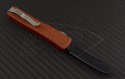 Microtech Knives Orange UTX-70 T/E Automatic OTF D/A Knife (2.41in Black Plain ELMAX) 149-1OR - Back