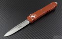 Microtech Knives Orange Ultratech S/E Automatic OTF D/A Knife (3.44in Satin Plain ELMAX) 121-4OR - Front
