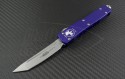 Microtech Knives Purple Ultratech T/E Automatic OTF D/A Knife (3.44in Stonewashed Plain ELMAX) 123-10PU - Front