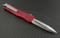 Microtech Knives Red Troodon D/E Automatic OTF D/A Knife (3.1in Satin Plain CTS-XHP) 138-4RD - Back