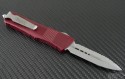 Microtech Knives Red Troodon D/E Automatic OTF D/A Knife (3.1in Stonewashed Serr ELMAX) 138-12RD - Back