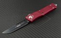 Microtech Knives Red Troodon S/E Automatic OTF D/A Knife (3.1in DLC Plain CTS-XHP) 139-1RD-DLC - Front