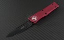 Microtech Knives Red Troodon T/E Automatic OTF D/A Knife (3.1in DLC Plain ELMAX) 140-1RDDLC - Front