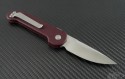 Microtech Knives Red UMS S/E Automatic Folder S/A Knife (3in Satin Plain S30-V) VNT-0102 - Back