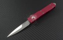 Microtech Knives Red Ultratech D/E Automatic OTF D/A Knife (3.44in Satin Plain ELMAX) 120-4RD - Front