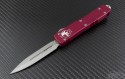 Microtech Knives Red Ultratech D/E Automatic OTF D/A Knife (3.44in Satin Plain ELMAX) 122-4RD - Front