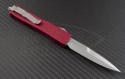 Microtech Knives Red Ultratech D/E Automatic OTF D/A Knife (3.44in Stonewashed Plain ELMAX) 120-10RD - Back