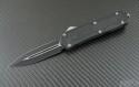 Microtech Knives Scarab D/E Automatic OTF D/A Knife (3.44in Black Plain 154-CM) VNT-0101 - Front