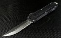 Microtech Knives Scarab D/E Automatic OTF D/A Knife (3.44in Satin Part Serr ELMAX) 180-5 - Front
