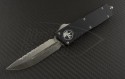Microtech Knives Scarab D/E Automatic OTF D/A Knife (3.44in Satin Serr ELMAX) 181-6 - Front