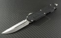 Microtech Knives Scarab D/E Automatic OTF D/A Knife (3.44in Stonewashed Serr ELMAX) 180-12 - Front