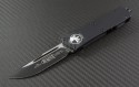 Microtech Knives Scarab S/E Automatic OTF D/A Knife (3.44in Black Plain ELMAX) 176-1T - Front