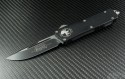 Microtech Knives Scarab S/E Automatic OTF D/A Knife (3.44in Black Plain ELMAX) 176-1 - Front