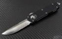 Microtech Knives Scarab S/E Automatic OTF D/A Knife (3.44in Satin Part Serr ELMAX) 176-5 - Front