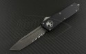 Microtech Knives Scarab T/E Automatic OTF D/A Knife (3.44in Apocalyptic Part Serr ELMAX) 177-11AP - Front