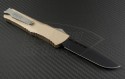 Microtech Knives Tan Combat Troodon S/E Automatic OTF D/A Knife (3.75in DLC Plain ELMAX) 143-1TA - Back