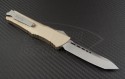 Microtech Knives Tan Combat Troodon T/E Automatic OTF D/A Knife (3.75in Stonewashed Plain ELMAX) 144-10TA - Back