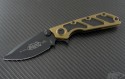 Microtech Knives Tan DOC S/E Flipper Knife (3.875in Black Plain S30-V) 153-1TA - Front