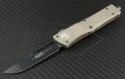 Microtech Knives Tan Troodon S/E Automatic OTF D/A Knife (3.1in DLC Plain CTS-XHP) 139-1TA - Front