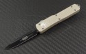 Microtech Knives Tan UTX-70 S/E Automatic OTF D/A Knife (2.41in DLC Plain) 148-1TA - Front