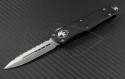 Microtech Knives Troodon D/E Automatic OTF D/A Knife (3.1in Stonewashed Serr CTS-XHP) 138-12 - Front
