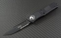 Microtech Knives Troodon T/E Automatic OTF D/A Knife (3.1in DLC Part Serr ELMAX) 140-2T - Front