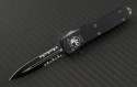 Microtech Knives UTX-70 D/E Automatic OTF D/A Knife (2.41in Black Part Serr ELMAX) 147-2 - Front