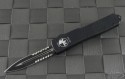 Microtech Knives UTX-70 D/E Automatic OTF D/A Knife (2.41in Black Part Serr S35-VN) 147-2T-2013 - Front