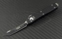 Microtech Knives UTX-70 T/E Automatic OTF D/A Knife (2.41in Black Plain S30-V) VNT-0134 - Front