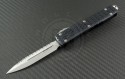 Microtech Knives Ultratech D/E Automatic OTF D/A Knife (3.44in Stonewashed Serr ELMAX) 122-12-TRI - Front