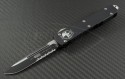 Microtech Knives Ultratech S/E Automatic OTF D/A Knife (3.44in Black Part Serr ELMAX) 121-2C - Front