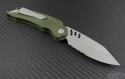 Rat Worx Green MRX S/E Automatic Folder S/A Knife (3.25in Satin Part Serr CPM-154) RW-MRX-07017 - Back