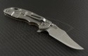 Rick Hinderer S/E Flipper Knife (3.5in Stonewashed Plain S35-VN) RH-XM18-35-FL-LBR - Back