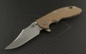 Rick Hinderer S/E Flipper Knife (3.5in Stonewashed Plain S35-VN) RH-XM18-35-FL-LBR - Front