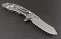 Rick Hinderer S/E Flipper Knife (3.5in Stonewashed Plain S35-VN) RH-XM1835-SK-BK - Back