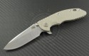 Rick Hinderer XM-18 S/E Flipper Knife (3.5in Stonewashed Plain CMP20CV) RH-XM1835-SL-TAN - Front